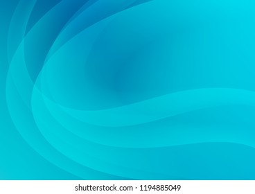 Light BLUE vector background with curved circles. A sample with blurred bubble shapes. The elegant pattern for brand book.