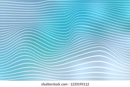 Light BLUE vector background with curved ribbons. Colorful abstract illustration with gradient lines. Brand-new style for your business design.