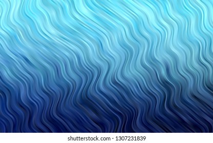 Light BLUE vector background with curved circles. Colorful abstract illustration with gradient lines. Pattern for your business design.