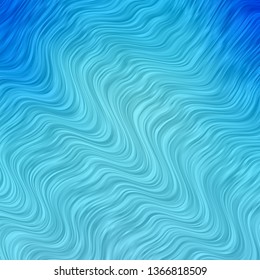 Light BLUE vector background with curved lines. Abstract gradient illustration with wry lines. Design for your business promotion.