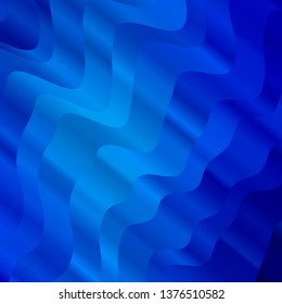 Light BLUE vector background with curved lines. Colorful illustration with curved lines. Pattern for commercials, ads.