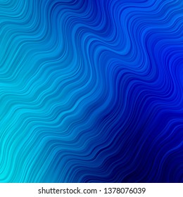 Light BLUE vector background with curved lines. Colorful illustration, which consists of curves. Pattern for booklets, leaflets.