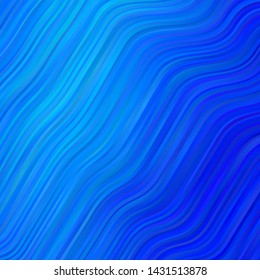 Light BLUE vector background with curved lines. Brand new colorful illustration with bent lines. Pattern for websites, landing pages.