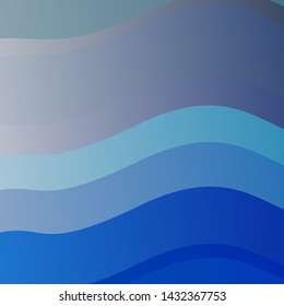 Light BLUE vector background with curved lines. Illustration in halftone style with gradient curves. Template for cellphones.