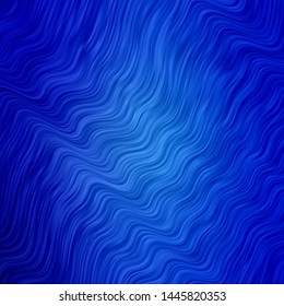 Light BLUE vector background with curved lines. Colorful illustration with curved lines. Best design for your posters, banners.