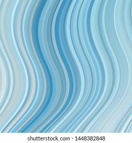 Light BLUE vector background with curved lines. Colorful geometric sample with gradient curves.  Best design for your ad, poster, banner.