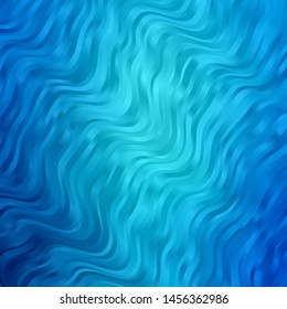 Light BLUE vector background with curved lines. Illustration in halftone style with gradient curves. Best design for your ad, poster, banner.