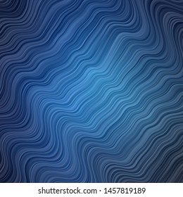 Light BLUE vector background with curved lines. Illustration in halftone style with gradient curves. Template for your UI design.