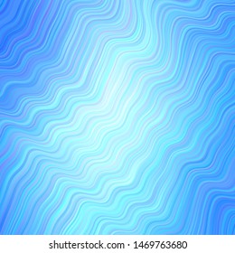 Light BLUE vector background with curved lines. Creative illustration in halftone style with gradient. Colorful wave pattern for your design.