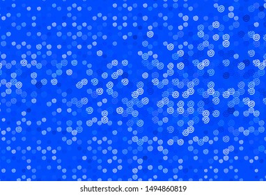 Light BLUE vector background with curved lines. Creative illustration in halftone style with gradient. A completely new design for your business.