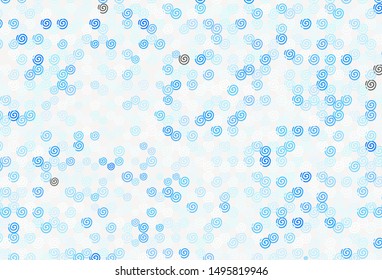 Light BLUE vector background with curved lines. A sample with colorful lines, shapes. Elegant pattern for a brand book.