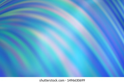 Light BLUE vector background with curved lines. A completely new colorful illustration in simple style. Colorful wave pattern for your design.