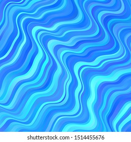 Light BLUE vector background with curved lines. Illustration in abstract style with gradient curved.  Pattern for commercials, ads.
