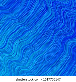 Light BLUE vector background with curved lines. Colorful illustration with curved lines. Pattern for websites, landing pages.