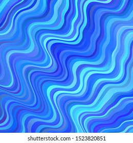 Light BLUE vector background with curved lines. Colorful illustration in circular style with lines. Design for your business promotion.