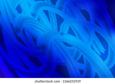 Light BLUE vector background with curved lines. Glitter abstract illustration with wry lines. A completely new design for your business.