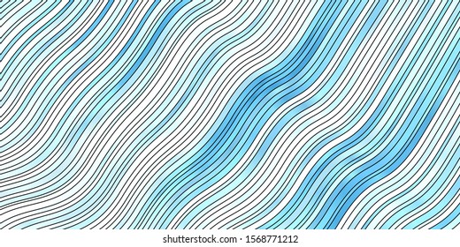Light BLUE vector background with curved lines. Brand new colorful illustration with bent lines. Pattern for commercials, ads.