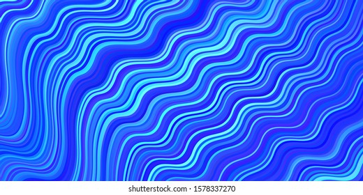 Light BLUE vector background with curved lines. Colorful illustration in abstract style with gradient. A completely new template for your design.