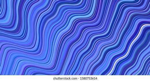 Light BLUE vector background with curved lines. A shining illustration, which consists of curved lines. Colorful wave pattern for your design.