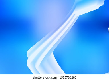 Light BLUE vector background with curved lines. Creative illustration in halftone style with gradient. Brand new design for your ads, poster, banner.