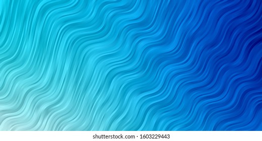 Light BLUE vector background with curved lines. Colorful illustration in circular style with lines. Template for cellphones.