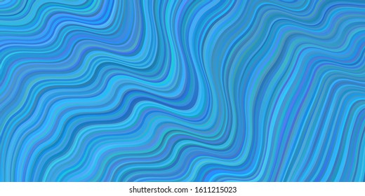 Light BLUE vector background with curved lines. Colorful geometric sample with gradient lines.  Pattern for your business design.
