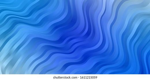Light BLUE vector background with curved lines. Colorful illustration, which consists of curves. Best design for your posters, banners.