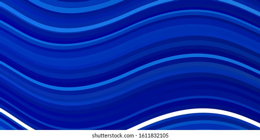 Light BLUE vector background with curved lines. Abstract gradient illustration with wry lines. Pattern for ads, commercials.