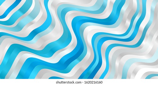 Light BLUE vector background with curved lines. Abstract gradient illustration with wry lines. Best design for your posters, banners.