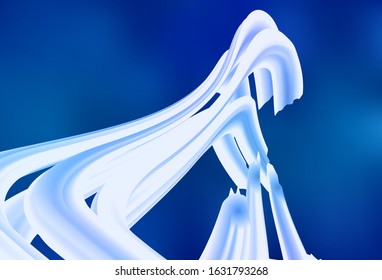 Light BLUE vector background with curved lines. Creative illustration in halftone style with gradient. Template for cell phone screens.