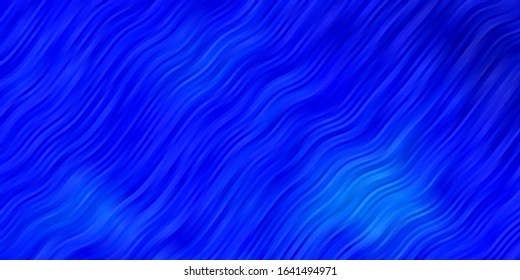 Light BLUE vector background with curved lines. Illustration in abstract style with gradient curved.  Best design for your posters, banners.