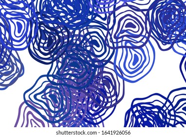 Light BLUE vector background with curved lines. Modern gradient abstract illustration with bandy lines. A new texture for your  ad, booklets, leaflets.