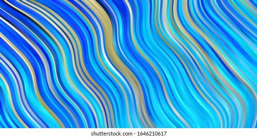 Light BLUE vector background with curved lines. Brand new colorful illustration with bent lines. Pattern for booklets, leaflets.