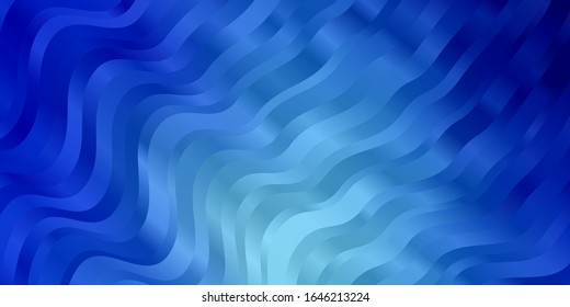 Light BLUE vector background with curved lines. Colorful illustration in abstract style with bent lines. Pattern for booklets, leaflets.