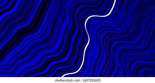 Fondo vectorial AZUL claro con líneas curvas. Ilustración abstracta con líneas de degradado de banda. Mejor diseño para afiches, banners.