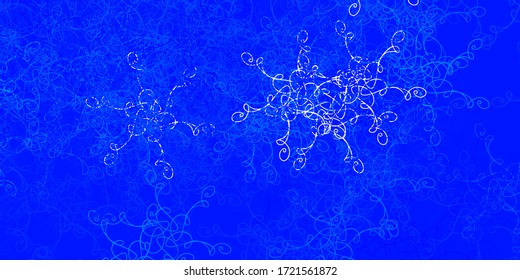 Fondo vectorial AZUL claro con líneas curvas. Ilustración abstracta colorida con curvas degradadas. Patrón para sitios web, páginas de inicio.