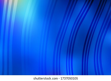 Heller BLAU Vektor Hintergrund mit gekrümmten Linien. Kluge Darstellung im abstrakten Stil mit Gradientenlinien.  Neue Komposition für Ihr Markenbuch.