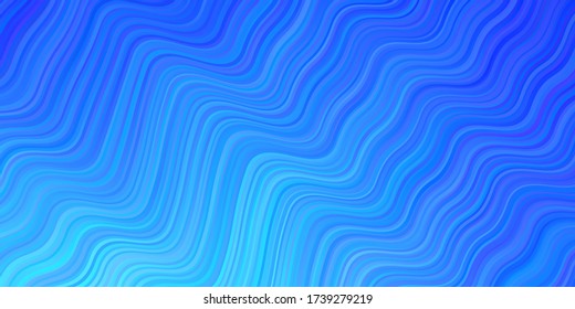Fondo de vector BLUE claro con líneas curvas. Una elegante ilustración brillante con gradiente. Patrón elegante para un libro de marca.