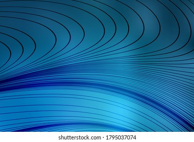 Fondo de vector BLUE claro con líneas curvas. Ilustración colorida completamente nueva en estilo curvo. Textos para folletos, folletos.