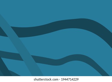 Light BLUE vector background with curved lines. Creative illustration in halftone style with gradient. Template for cell phone screens.