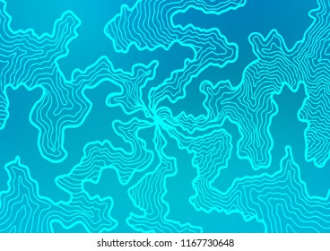 Light BLUE vector background with curves. A vague circumflex abstract illustration with gradient. The elegant pattern for brand book.