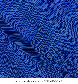 Light BLUE vector background with curves. Abstract illustration with bandy gradient lines. Template for your UI design.