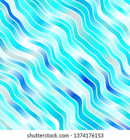 Light BLUE vector background with curves. Colorful abstract illustration with gradient curves. Pattern for booklets, leaflets.
