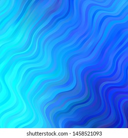 Light BLUE vector background with curves. Illustration in abstract style with gradient curved.  Pattern for commercials, ads.