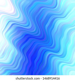Light BLUE vector background with curves. Colorful geometric sample with gradient curves.  Pattern for commercials, ads.