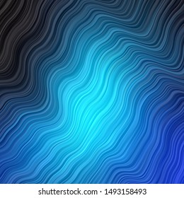 Light BLUE vector background with curves. Colorful abstract illustration with gradient curves. Template for cellphones.
