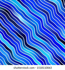 Light BLUE vector background with curves. Illustration in abstract style with gradient curved.  Template for cellphones.