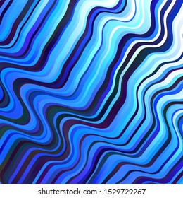 Light BLUE vector background with curves. Colorful illustration with curved lines. Pattern for websites, landing pages.
