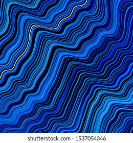Light BLUE vector background with curves. Brand new colorful illustration with bent lines. Pattern for busines booklets, leaflets