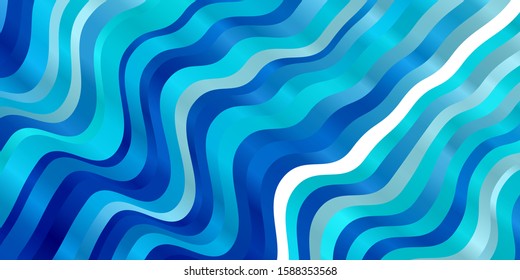 Light BLUE vector background with curves. Abstract illustration with gradient bows. Pattern for ads, commercials.